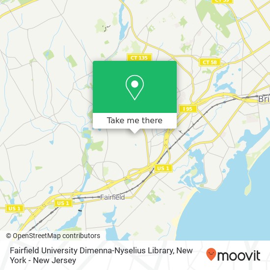 Mapa de Fairfield University Dimenna-Nyselius Library