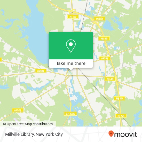 Millville Library map