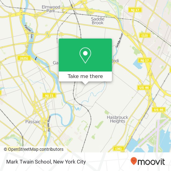 Mark Twain School map