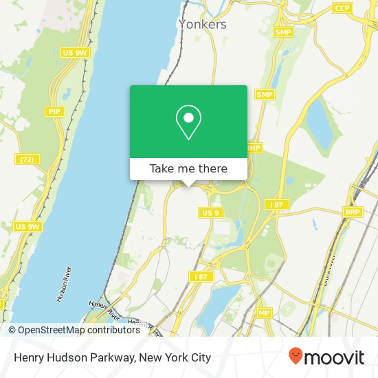 Henry Hudson Parkway map