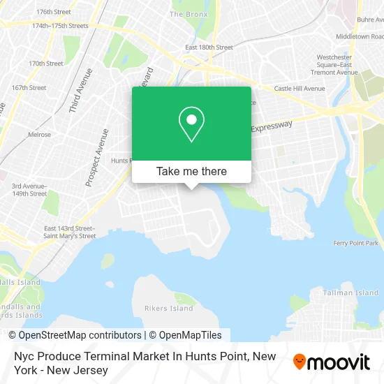 Nyc Produce Terminal Market In Hunts Point map