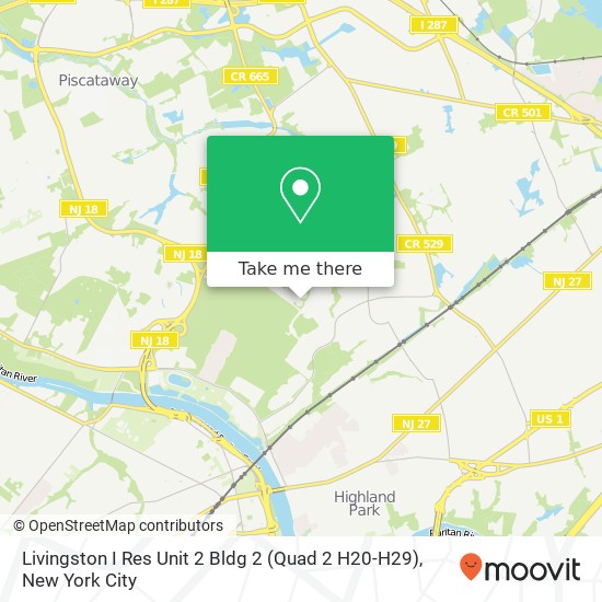 Livingston I Res Unit 2 Bldg 2 (Quad 2 H20-H29) map