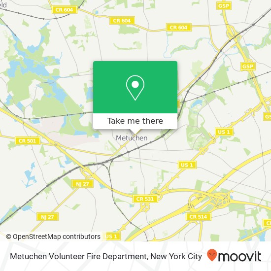 Mapa de Metuchen Volunteer Fire Department