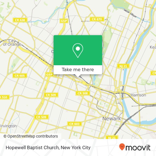Mapa de Hopewell Baptist Church