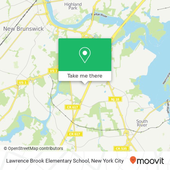 Lawrence Brook Elementary School map