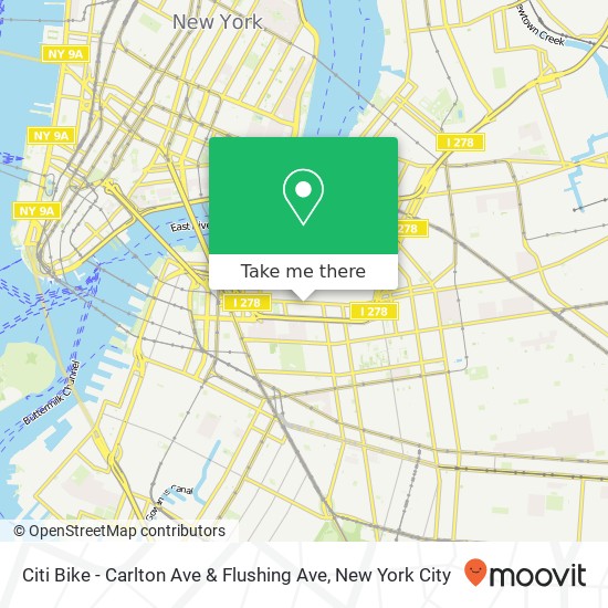 Citi Bike - Carlton Ave & Flushing Ave map