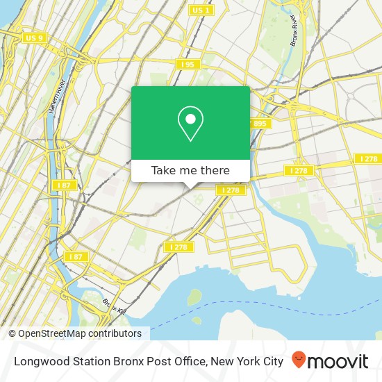 Mapa de Longwood Station Bronx Post Office