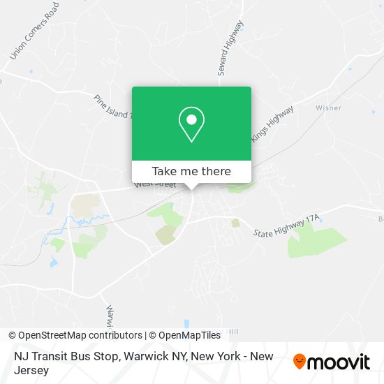 NJ Transit Bus Stop, Warwick NY map