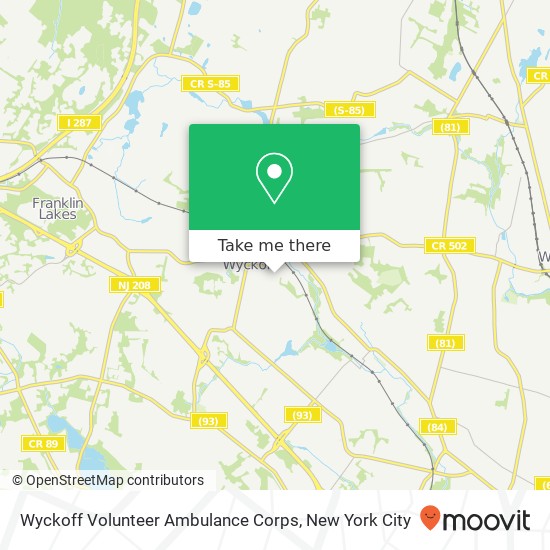 Mapa de Wyckoff Volunteer Ambulance Corps