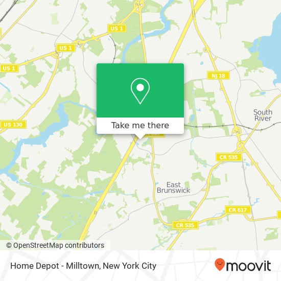 Home Depot - Milltown map