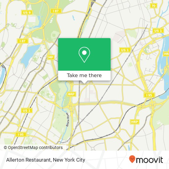 Allerton Restaurant map