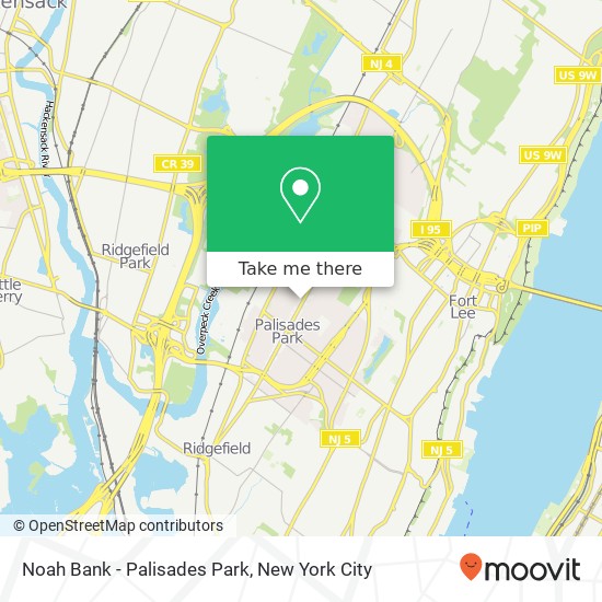 Mapa de Noah Bank - Palisades Park