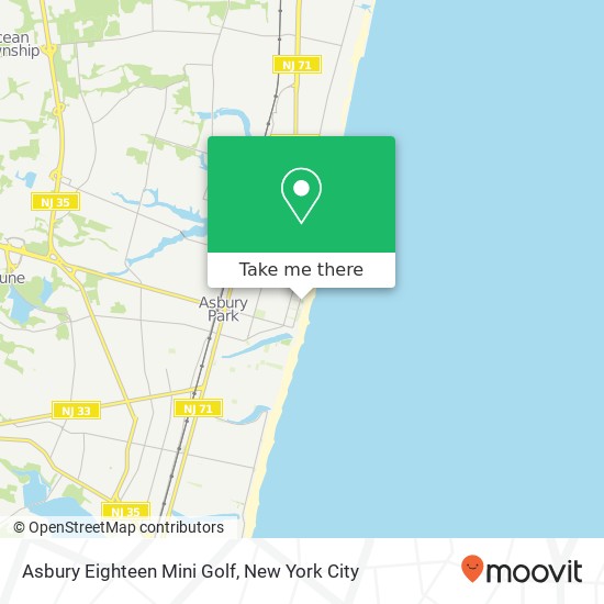 Mapa de Asbury Eighteen Mini Golf