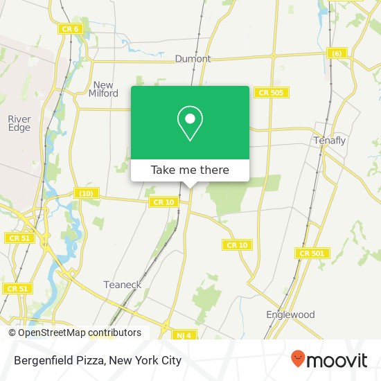 Bergenfield Pizza map