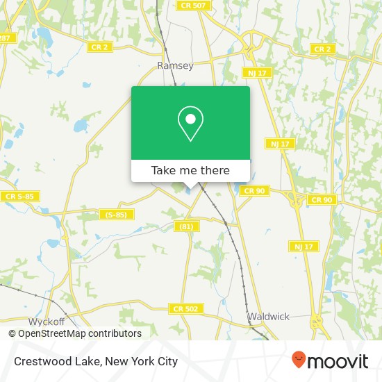 Mapa de Crestwood Lake