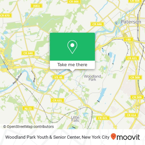 Woodland Park Youth & Senior Center map