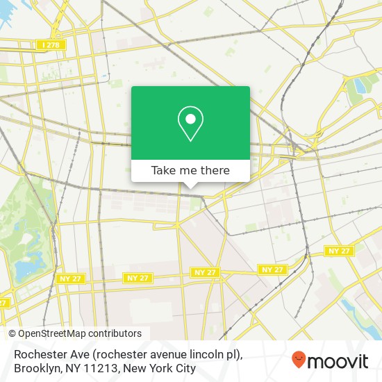 Rochester Ave (rochester avenue lincoln pl), Brooklyn, NY 11213 map