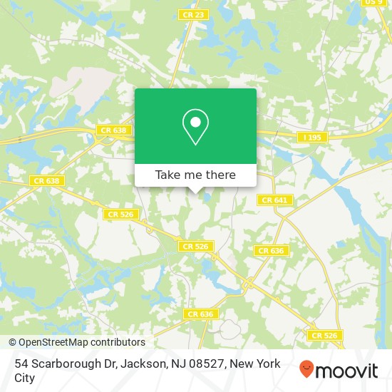 Mapa de 54 Scarborough Dr, Jackson, NJ 08527