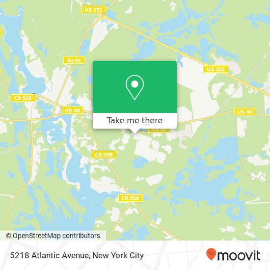 5218 Atlantic Avenue, 5218 Atlantic Ave, Mays Landing, NJ 08330, USA map