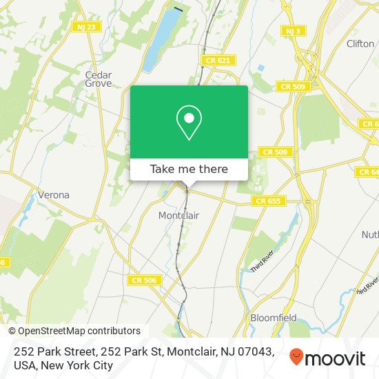 252 Park Street, 252 Park St, Montclair, NJ 07043, USA map