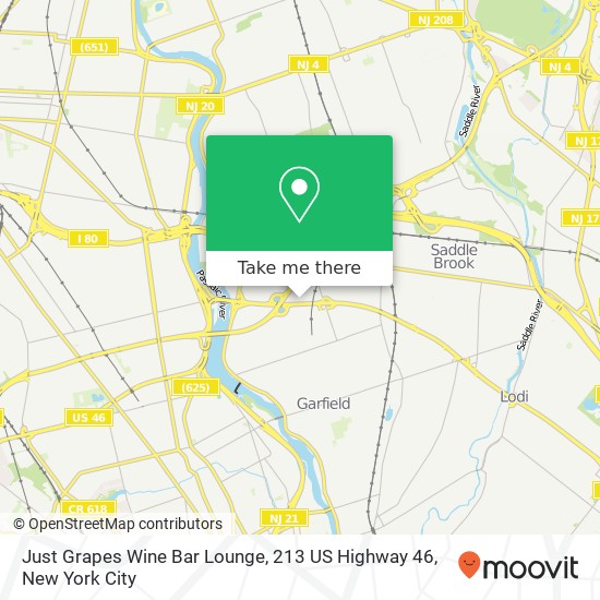 Mapa de Just Grapes Wine Bar Lounge, 213 US Highway 46