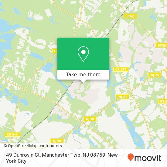 Mapa de 49 Dunrovin Ct, Manchester Twp, NJ 08759