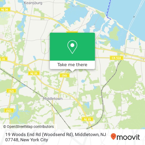 Mapa de 19 Woods End Rd (Woodsend Rd), Middletown, NJ 07748