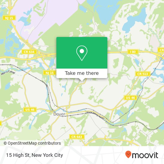 Mapa de 15 High St, Dover, NJ 07801