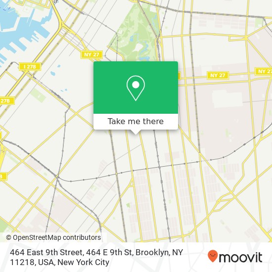 464 East 9th Street, 464 E 9th St, Brooklyn, NY 11218, USA map