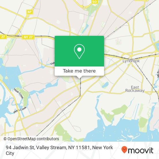 Mapa de 94 Jadwin St, Valley Stream, NY 11581