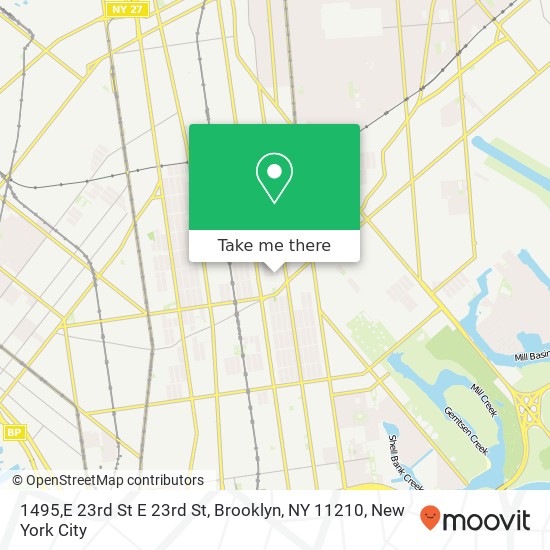 Mapa de 1495,E 23rd St E 23rd St, Brooklyn, NY 11210