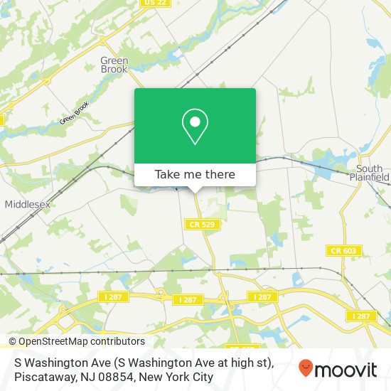 Mapa de S Washington Ave (S Washington Ave at high st), Piscataway, NJ 08854
