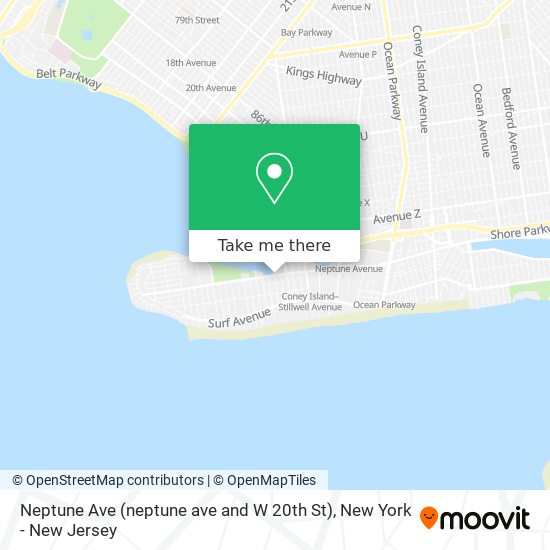 Mapa de Neptune Ave (neptune ave and W 20th St)