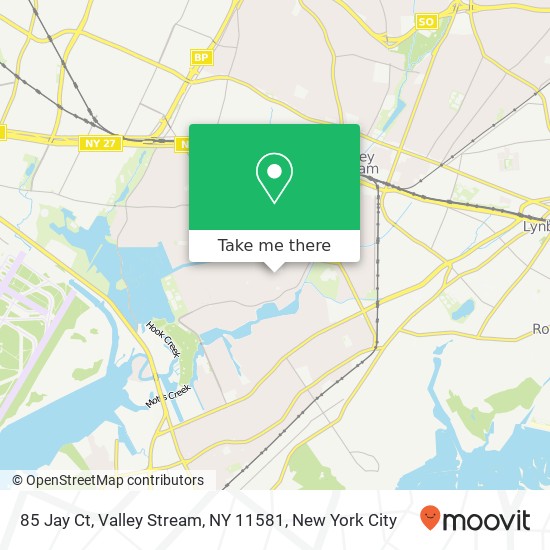 Mapa de 85 Jay Ct, Valley Stream, NY 11581