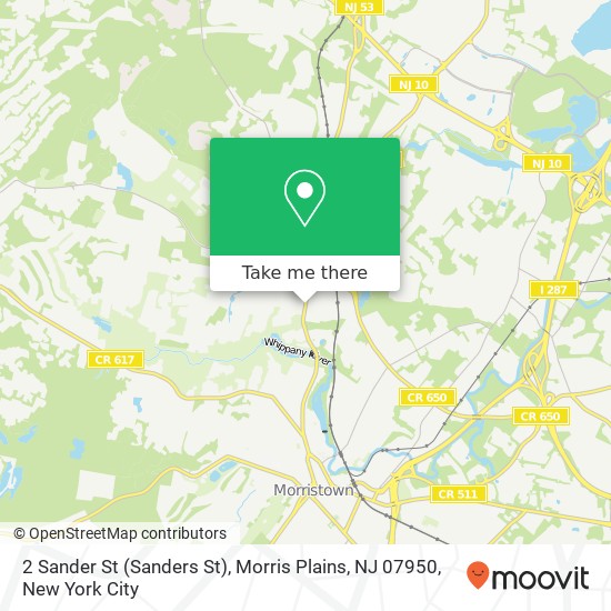 Mapa de 2 Sander St (Sanders St), Morris Plains, NJ 07950