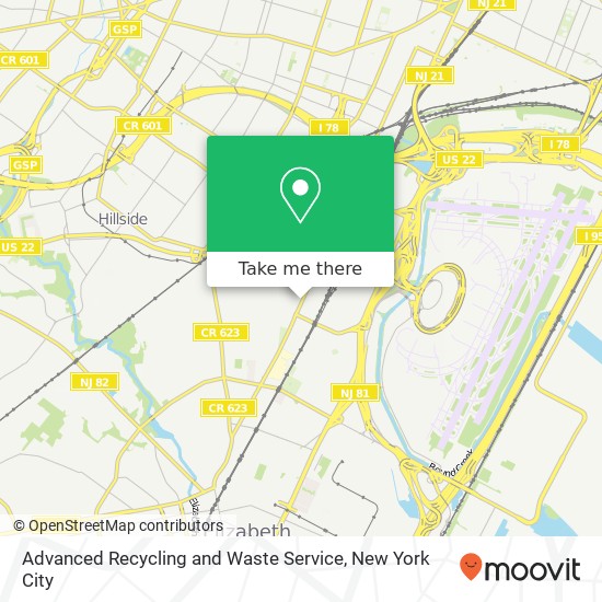 Mapa de Advanced Recycling and Waste Service, 889 Frelinghuysen Ave