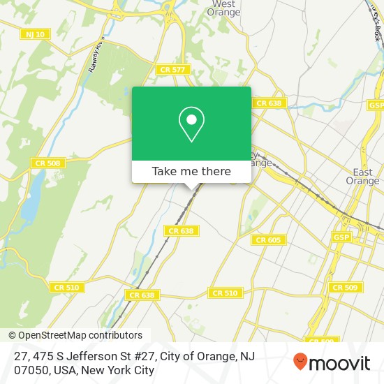 Mapa de 27, 475 S Jefferson St #27, City of Orange, NJ 07050, USA