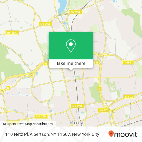 Mapa de 110 Netz Pl, Albertson, NY 11507
