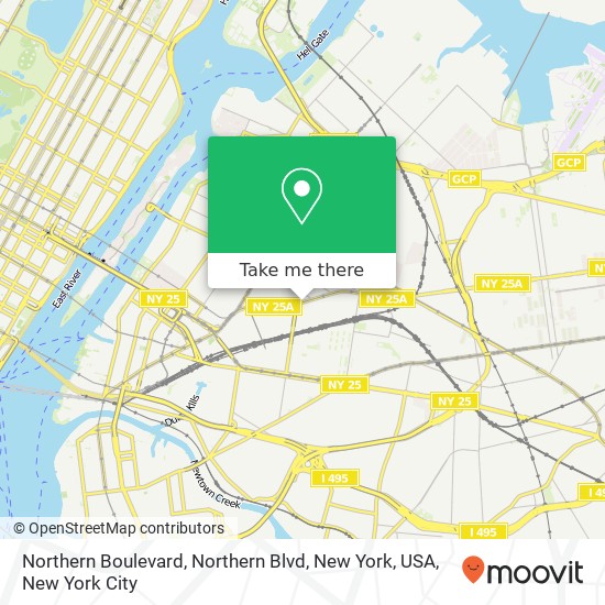 Northern Boulevard, Northern Blvd, New York, USA map