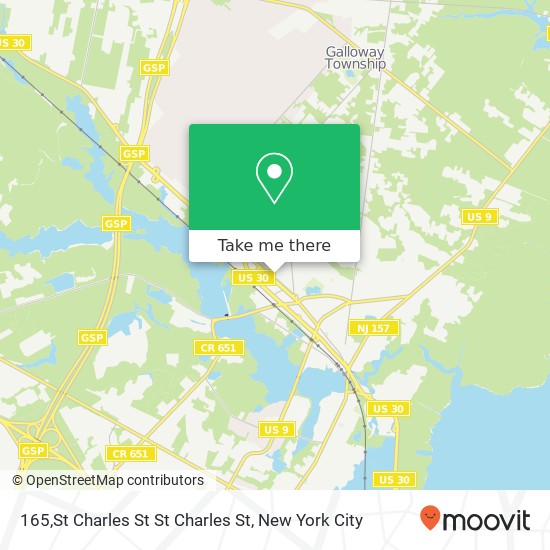 Mapa de 165,St Charles St St Charles St, Absecon, NJ 08201