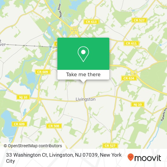 33 Washington Ct, Livingston, NJ 07039 map