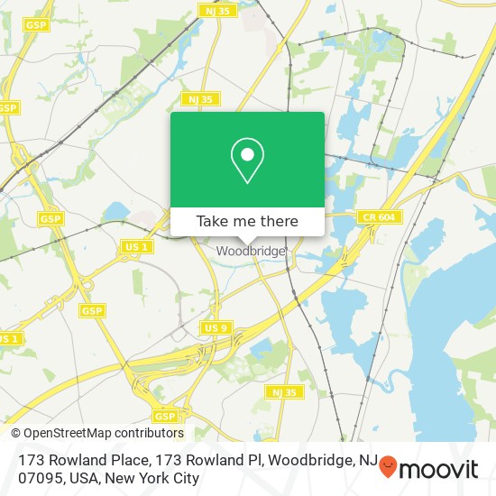 Mapa de 173 Rowland Place, 173 Rowland Pl, Woodbridge, NJ 07095, USA
