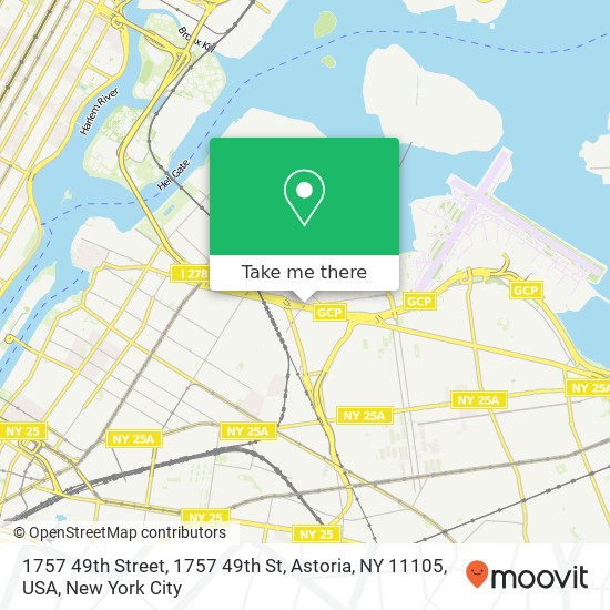 1757 49th Street, 1757 49th St, Astoria, NY 11105, USA map