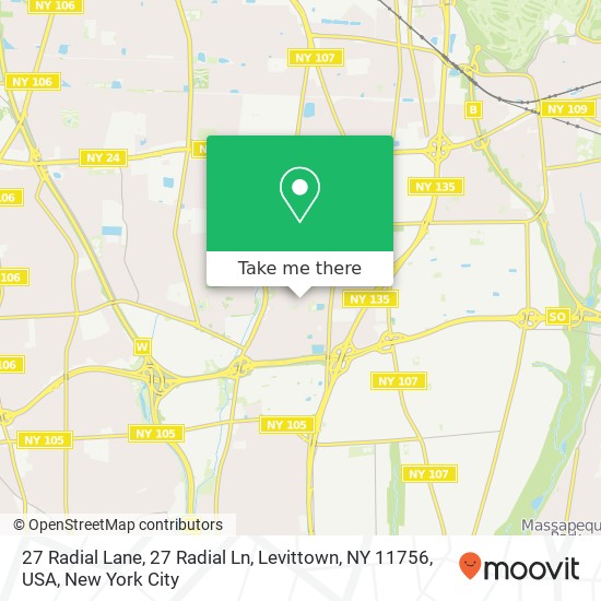 Mapa de 27 Radial Lane, 27 Radial Ln, Levittown, NY 11756, USA