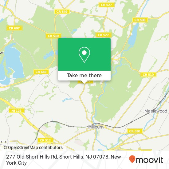 Mapa de 277 Old Short Hills Rd, Short Hills, NJ 07078