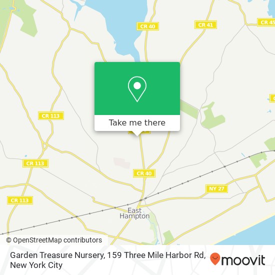 Mapa de Garden Treasure Nursery, 159 Three Mile Harbor Rd