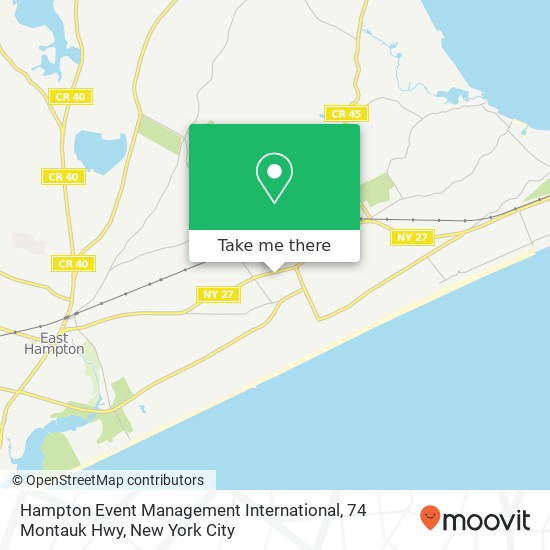 Hampton Event Management International, 74 Montauk Hwy map