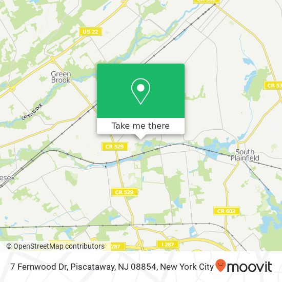 Mapa de 7 Fernwood Dr, Piscataway, NJ 08854