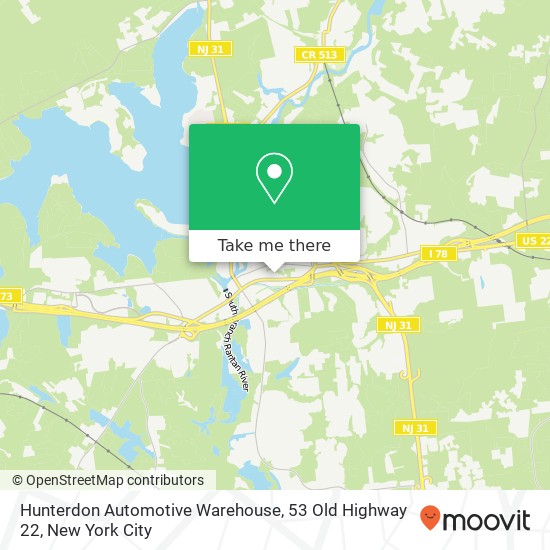 Mapa de Hunterdon Automotive Warehouse, 53 Old Highway 22