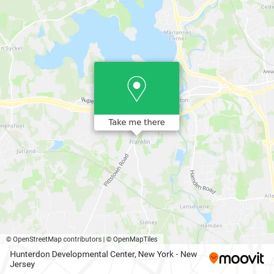 Hunterdon Developmental Center map